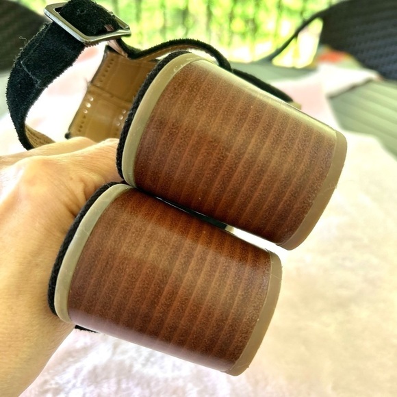 Franco Sarto Harlet2 Black Size 9 Slingbacks Suede Leather Block Heels NWOT - Picture 4 of 11